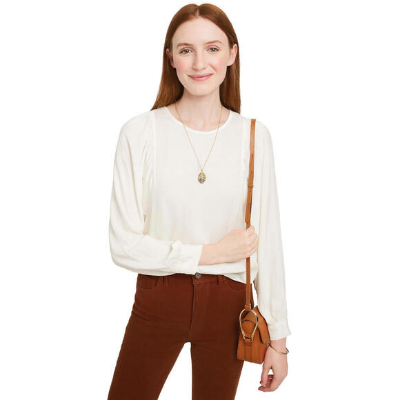 Anthropologie Dolan Hewson Balloon Sleeve Blouse Ivory Boho Top S - Picture 1 of 8